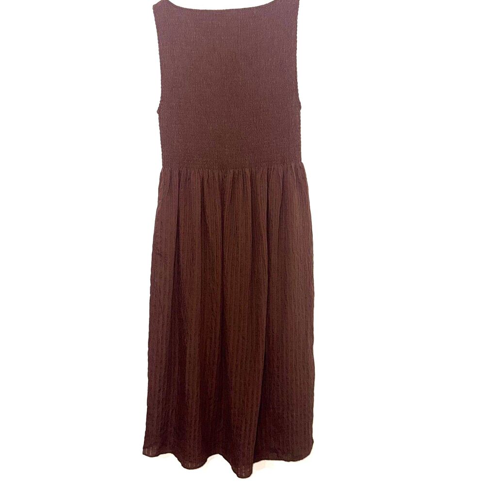 Brown Maxi Dress with Smocked Bodice - Picture 5 of 9